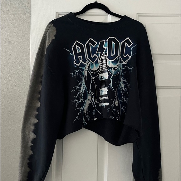 Vintage | Sweaters | Vintage Acdc Cropped Tour Sweatshirt | Poshmark
